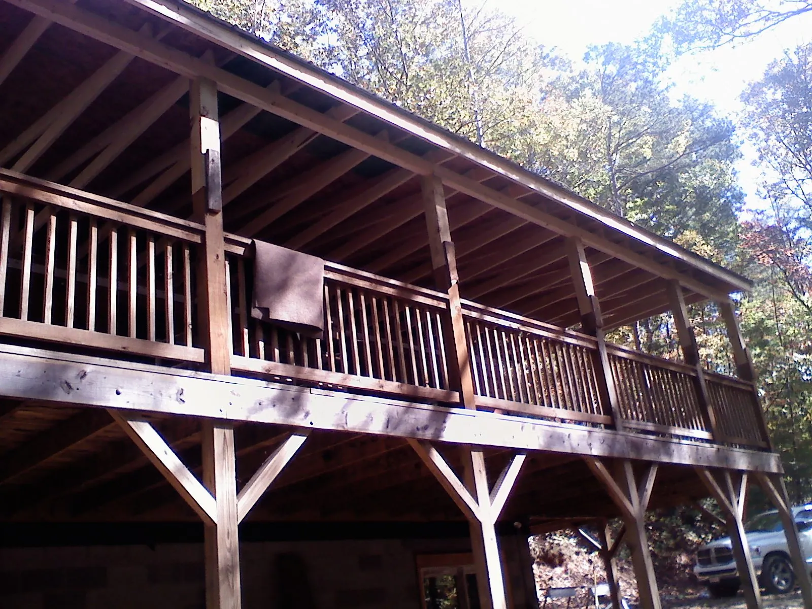 Timber framing under a new elevated porch and deck — Roof Leak Repair in Bullville by Roofing Brothers